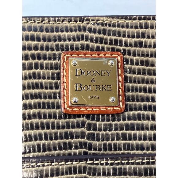 DOONEY & BOURKE LARGE GRAY ANIMAL PRINT LEATHER SHOUDLER BAG - Picture 4 of 15